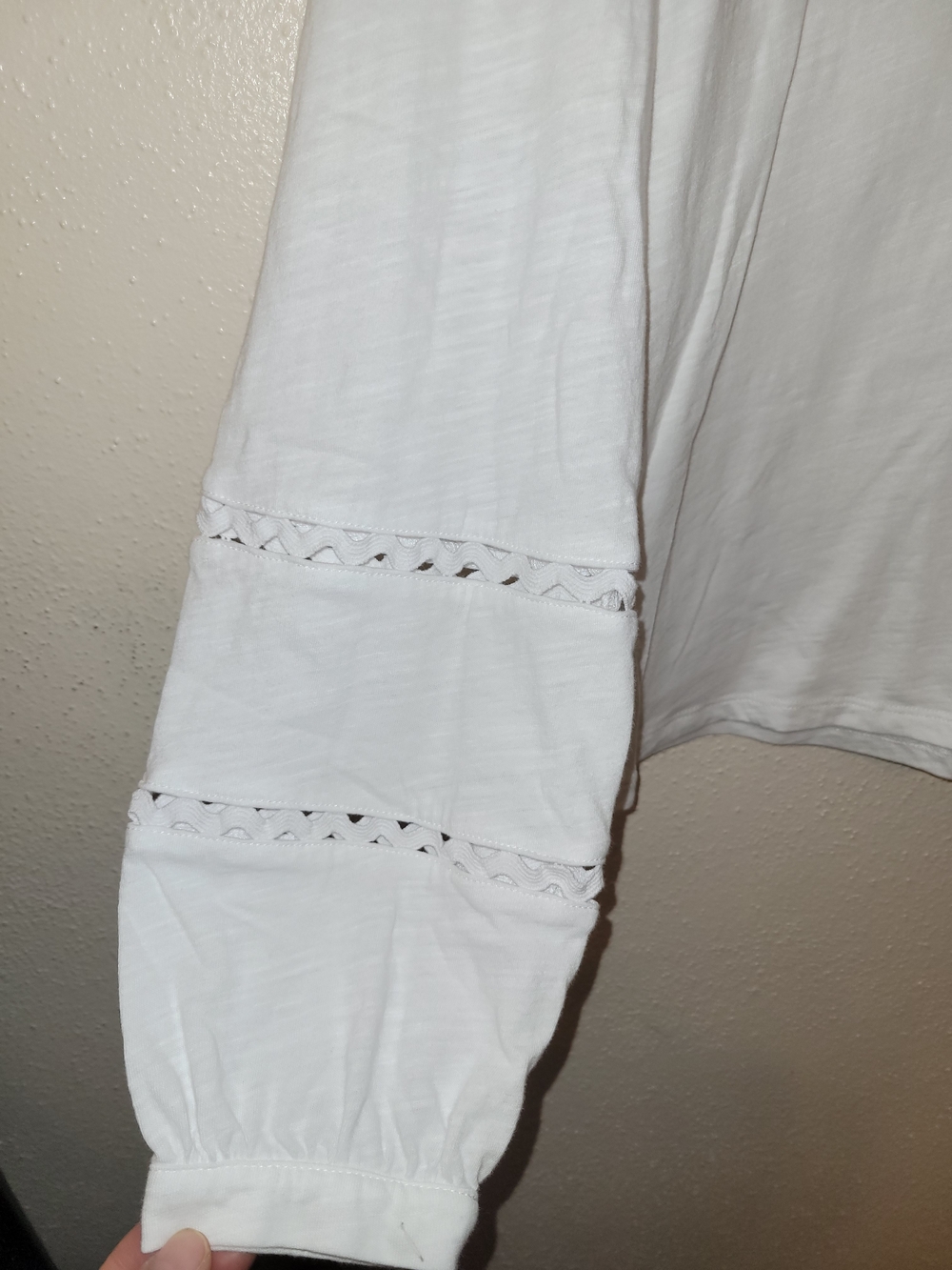 Boden Daisy Long Sleeve Trim Top White Cotton Openwork US 6 - Picture 4 of 8